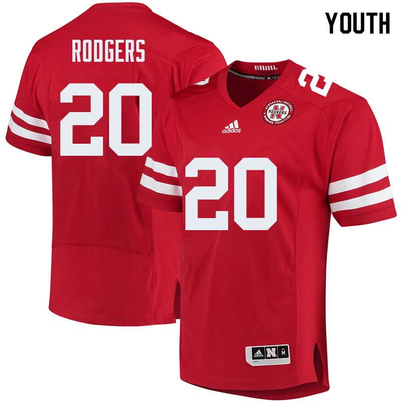 Youth #20 Johnny Rodgers Nebraska Cornhuskers College Football Jerseys Sale-Red - Click Image to Close